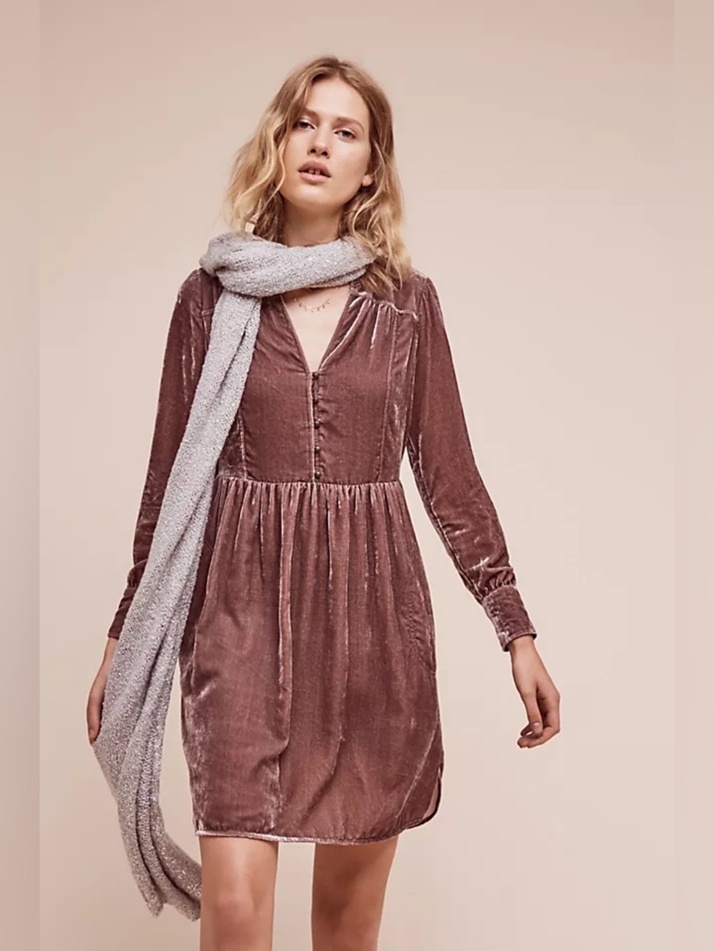 Anthropologie Holding Horses Nantes Long Sleeve Velvet Dress